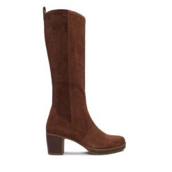 Kozaki Josef Seibel. Brązowe kozaki Josef Seibel, bez wzorów, bez obcasa, na słupku, bez zapięcia. Za 549.99 zł.