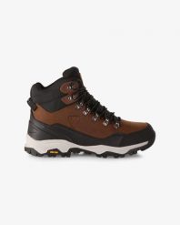 Buty trekkingowe Kilpi Tracker WP High. Brązowe trekkingi Kilpi, bez wzorów, z materiału, bez zapięcia, narciarskie. Za 473.69 zł.