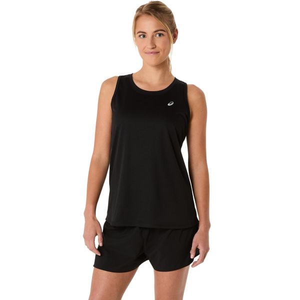 Damski tank top Asics Core. Czarne topy ASICS, bez wzorów, bez kołnierzyka, bez ramiączek. Za 155.50 zł.