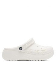 Crocs Klapki BAYA PLATFORM CLOG 208186-100 Écru. Klapki Crocs, bez wzorów, z materiału, bez obcasa, bez zapięcia. Za 199.99 zł.