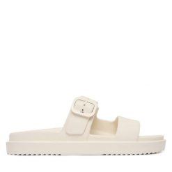 Klapki Tommy Hilfiger. Białe klapki Tommy Hilfiger, bez wzorów, bez obcasa, bez zapięcia. Za 209.99 zł.