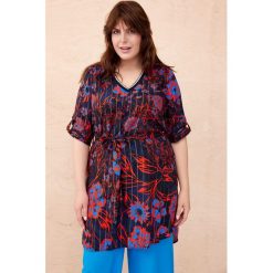 Sukienka Sierra Plus Size Dva 66. Brązowe sukienki blue shadow, na co dzień, plus size, bez wzorów, ze lnu, bez kołnierzyka, plus size, bez ramiączek, koszulowe. W wyprzedaży za 149.95 zł.