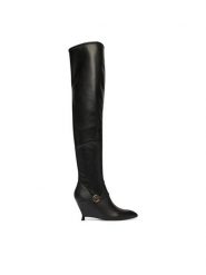 PINKO Kozaki Gwen 07 SD0647E028 Czarny. Czarne kozaki Pinko, bez wzorów, ze skóry, bez obcasa, na koturnie, bez zapięcia. Za 1,699.00 zł.