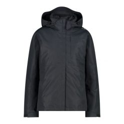 Kurtka 3 w 1 damska z kapturem CMP. Czarne kurtki CMP, bez wzorów, sportowe, z kapturem. W wyprzedaży za 632.20 zł.