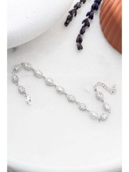 Lodie Silver Srebrna bransoletka z kamieniami ozdobnymi - dł. 17 cm rozmiar: onesize. Szare bransoletki Lodie Silver, z cyrkonią, srebrne. Za 200.60 zł.