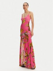 Versace Jeans Couture Sukienka letnia 78HAO900 Różowy Regular Fit. Czerwone sukienki Versace Jeans Couture, bez wzorów, z jeansu, bez kołnierzyka, bez ramiączek. Za 1,789.00 zł.