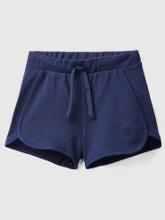 Benetton Szorty w kolorze granatowym rozmiar: 116. Niebieskie szorty Benetton, bez wzorów, z bawełny. Za 39.68 zł.