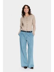 SAINT TROPEZ Kardigan w kolorze beżowym rozmiar: L. Brązowe swetry Saint Tropez, l, bez wzorów, bez ramiączek. Za 73.93 zł.