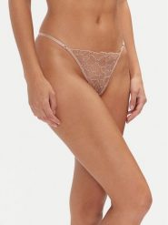 Hunkemöller Stringi Anya 206340 Beżowy. Brązowe stringi Hunkemöller, bez wzorów, z syntetyku. Za 49.99 zł.