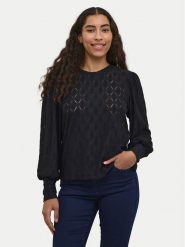Kaffe Bluzka Tine 10509099 Czarny Regular Fit. Czarne bluzki Kaffe, l, bez wzorów, z syntetyku, bez kołnierzyka, bez ramiączek. Za 149.99 zł.