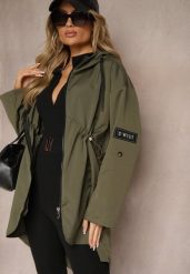 Ciemnozielona Kurtka Oversize Wiatrówka Ceshela. Zielone kurtki Renee, l, bez wzorów, eleganckie, bez kaptura. W wyprzedaży za 112.49 zł.