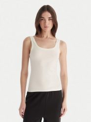 Hunkemöller Top Singlet 302723 Biały Slim Fit. Białe topy Hunkemöller, xs, bez wzorów, z bawełny, bez kołnierzyka, bez ramiączek. Za 79.99 zł.