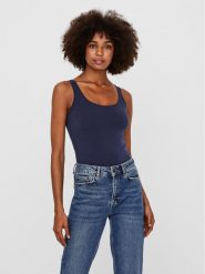 Vero Moda Top Maxi 10185110 Granatowy Regular Fit. Niebieskie topy Vero Moda, s, bez wzorów, z bawełny, bez kołnierzyka, bez ramiączek. Za 49.99 zł.
