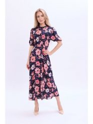 Marks & Spencer Sukienka w kolorze granatowo-różowym rozmiar: 44. Niebieskie sukienki Marks & Spencer, bez wzorów, z wiskozy, bez kołnierzyka, bez ramiączek, maxi. Za 91.99 zł.