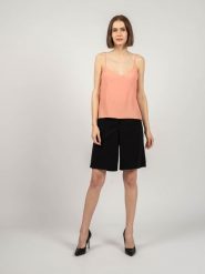 Patrizia Pepe Top | 1C1285/AV35 | Kobieta | Koralowy. Pomarańczowe topy Patrizia Pepe, bez wzorów, z acetatu, bez kołnierzyka, bez ramiączek. W wyprzedaży za 219.00 zł.