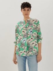 Someday Bluzka w kolorze turkusowo-beżowym rozmiar: 36. Brązowe bluzki someday., bez wzorów, z wiskozy, bez kołnierzyka, bez ramiączek. Za 156.61 zł.