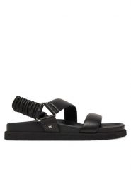 Max Mara Sandały 2614521072600 Czarny. Czarne sandały Max Mara, bez wzorów, ze skóry, bez obcasa, na płaskiej podeszwie, bez zapięcia. Za 2,429.00 zł.
