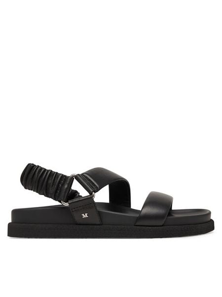 Max Mara Sandały 2614521072600 Czarny. Czarne sandały Max Mara, bez wzorów, ze skóry, bez obcasa, na płaskiej podeszwie, bez zapięcia. Za 2,429.00 zł.