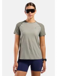 Odlo Koszulka "X-Alp Trail" w kolorze khaki do biegania rozmiar: L. Brązowe t-shirty sportowe ODLO, l, bez wzorów, bez ramiączek, do biegania. Za 219.08 zł.