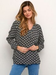 Kaffe Bluzka Nilia 10507377 Czarny Regular Fit. Czarne bluzki Kaffe, bez wzorów, z wiskozy, bez kołnierzyka, bez ramiączek. Za 99.99 zł.