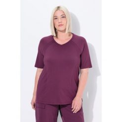 Damskie Bluzka funkcyjna szybkoschnąca dekolt w serek rękawy 1/2. Czerwone t-shirty sportowe Ulla Popken, plus size, bez wzorów, z elastanu, bez ramiączek. Za 199.99 zł.