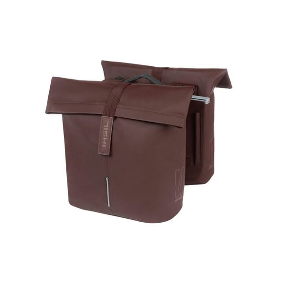 Podwójna torba „City Double Pannier Bag MIK 2.0”, kolor rdzawoczerwony. Brązowe shopper bag BASIL, bez wzorów, biznesowe, duże, bez dodatków. Za 469.00 zł.
