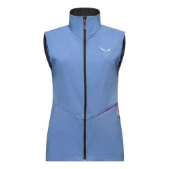 Kurtka przeciwwiatrowa bez rękawów damska Salewa Pedroc. Niebieskie kurtki przeciwdeszczowe Salewa, xs, bez wzorów, z softshellu, bez kaptura, trekkingowe. Za 474.00 zł.