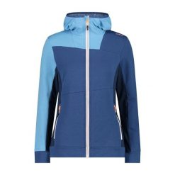 Bluza damska z kapturem CMP. Niebieskie bluzy CMP, bez wzorów, sportowe, bez ramiączek, z kapturem. Za 274.00 zł.