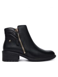 Pikolinos Botki Medina W0D-8581 Czarny. Czarne botki Pikolinos, bez wzorów, ze skóry, bez obcasa, na słupku, bez zapięcia. Za 759.99 zł.