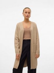 Vero Moda Kardigan "Saba" w kolorze beżowym rozmiar: XS. Brązowe swetry Vero Moda, xs, bez wzorów, ze splotem, bez ramiączek. Za 83.81 zł.
