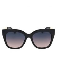 Guess Damskie okulary przeciwsłoneczne w kolorze czarno-granatowym rozmiar: 53. Czarne okulary przeciwsłoneczne Guess, z aplikacjami, z tworzywa sztucznego, metalowe. Za 214.95 zł.
