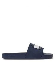 Tommy Jeans Klapki Flag Pool Sld Ess EN0EN02115 Granatowy. Niebieskie klapki Tommy Jeans, bez wzorów, z jeansu, bez obcasa, bez zapięcia. Za 129.99 zł.