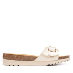 Klapki Scholl. Żółte klapki Scholl, bez wzorów, bez obcasa, bez zapięcia. Za 289.99 zł.