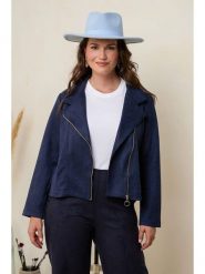 Curvy Lady Kurtka w kolorze granatowym ze skóry syntetycznej rozmiar: 40/42. Niebieskie kurtki Curvy Lady, bez wzorów, ze skóry, klasyczne, bez kaptura. Za 127.65 zł.