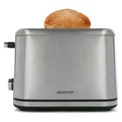 Toster w kolorze srebrnym - (S)26,5 x (W)20,5 x (G)18 cm. Wyciskarki i sokowirówki Brabantia. W wyprzedaży za 189.95 zł.