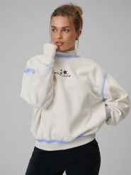 4F Bluza dresowa regular bez kaptura damska - biała L. Brązowe bluzy 4f, l, bez wzorów, z dresówki, bez kaptura. Za 159.99 zł.