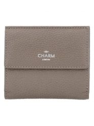 Charm Skórzany portfel w kolorze szarobrązowym - 10,5 x 9 x 1,5 cm rozmiar: onesize. Brązowe portfele Charm, bez wzorów, z materiału. Za 97.51 zł.