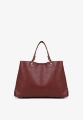 Bordowa Duża Torebka Shopperka z Metalicznymi Ozdobami Anurriva. Czerwone shopper bag Renee, bez wzorów, z jeansu, biznesowe, duże, bez dodatków. Za 159.99 zł.
