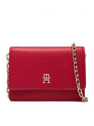 Tommy Hilfiger Torebka Th Icon Card Holder W/Chain AW0AW18248 Czerwony. Czerwone kopertówki Tommy Hilfiger, bez wzorów, ze skóry, wizytowe, bez dodatków. Za 289.99 zł.