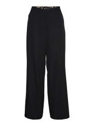 Vero Moda Spodnie w kolorze czarnym rozmiar: 38/L32. Czarne spodnie materiałowe Vero Moda, bez wzorów, z materiału, z podwyższonym stanem. Za 101.95 zł.