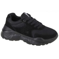 Buty Big Star Shoes W JJ274A113 czarne. Czarne buty treningowe bez wzorów, z gumy, bez zapięcia. Za 301.07 zł.