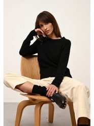 Just Cashmere Kaszmirowy sweter "Jane" w kolorze czarnym rozmiar: M. Czarne swetry Just Cashmere, m, bez wzorów, z kaszmiru, bez ramiączek. Za 237.73 zł.