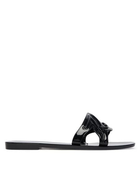 KARL LAGERFELD Klapki Jelly KL80008C Czarny. Czarne klapki KARL LAGERFELD, bez wzorów, z gumy, bez obcasa, bez zapięcia. Za 234.99 zł.