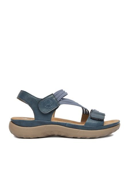 Rieker Sandały CEO-64870-14 Niebieski. Niebieskie sandały Rieker, bez wzorów, ze skóry, bez obcasa, na płaskiej podeszwie, bez zapięcia. Za 319.99 zł.