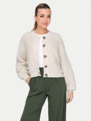 JDY Kardigan Eira 15337012 Beżowy Regular Fit. Brązowe swetry JDY, l, bez wzorów, z syntetyku, bez ramiączek. Za 89.99 zł.