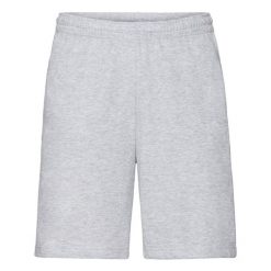 Spodenki Jersey Dla Dorosłych Unisex. Szare szorty fruit of the loom, bez wzorów, z jersey, sportowe. Za 49.99 zł.
