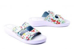 SANITAL FLEX KF-02 multi white, klapki damskie. Białe klapki Sanital-Flex, bez wzorów, bez obcasa, na koturnie, bez zapięcia. Za 84.99 zł.
