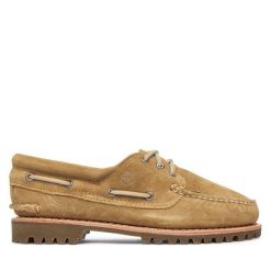 Półbuty Timberland. Brązowe półbuty wsuwane Timberland, bez wzorów, bez obcasa, na płaskiej podeszwie. Za 899.99 zł.