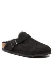 Birkenstock Kapcie Boston Vl/Shearling 0259883 Czarny. Czarne kapcie Birkenstock, bez wzorów, ze skóry. Za 809.99 zł.