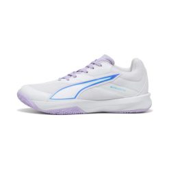 Damskie buty halowe Puma Accelerate Pro 5. Białe buty treningowe Puma, bez wzorów, bez zapięcia, do piłki ręcznej. Za 407.50 zł.